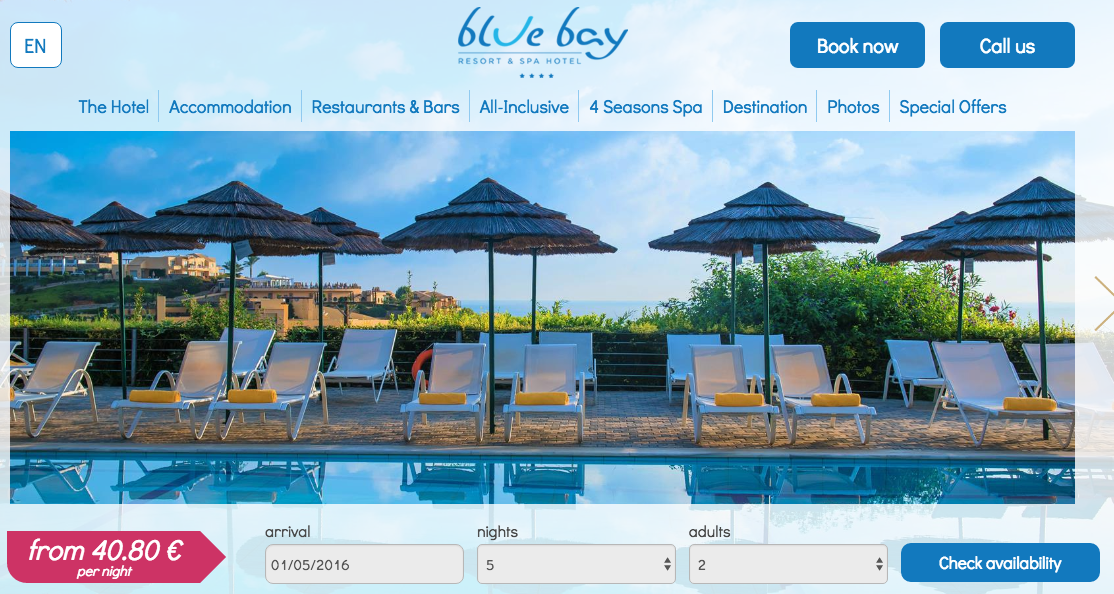 Νέο website για το Blue Bay Resort & Spa από την Eyewide Digital Marketing Agency